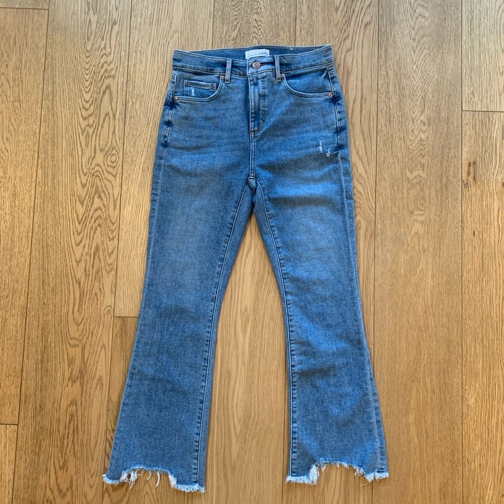 Ann Taylor Loft High Rise Flare Crop Jeans